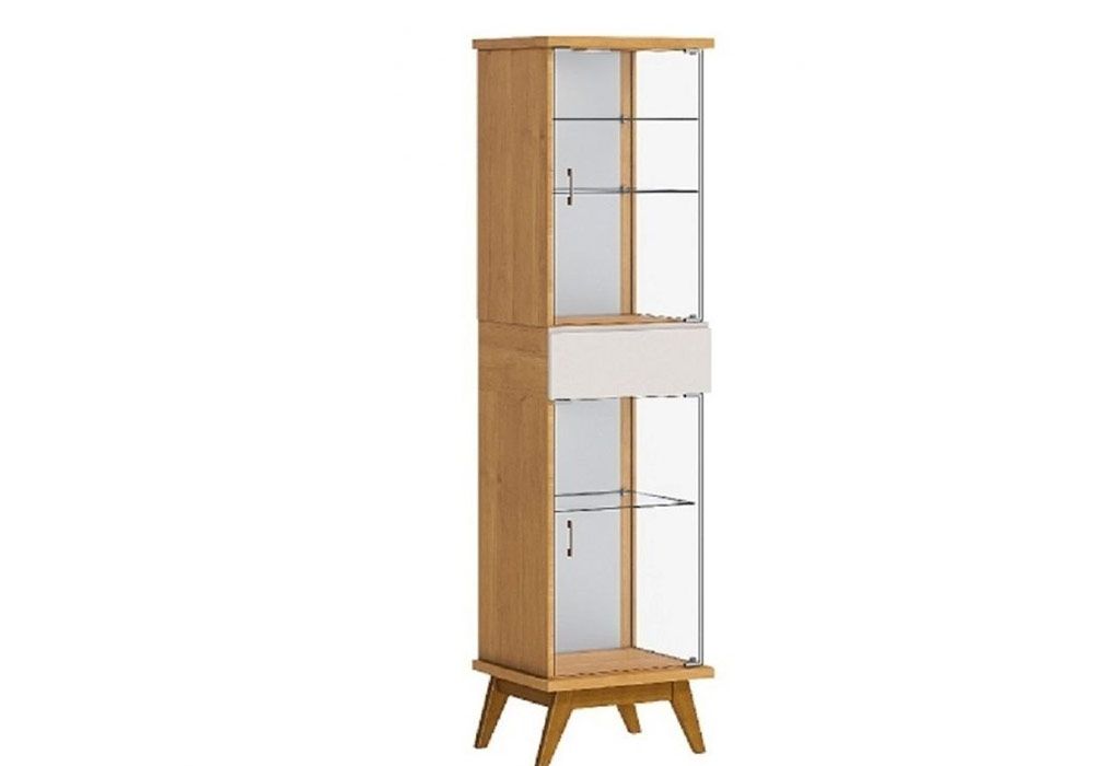 Armoire vitrine Enso 2 portes avec éclairage - anthracite Moderne